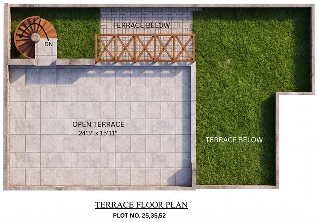 Terrace plan of the type B villa