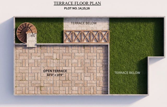 Terrace plan of the type C villa