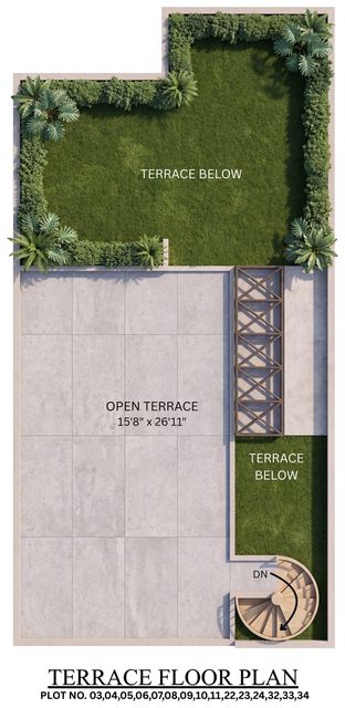 Terrace plan of the type H villa