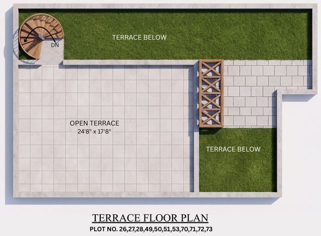 Terrace plan of the type I villa