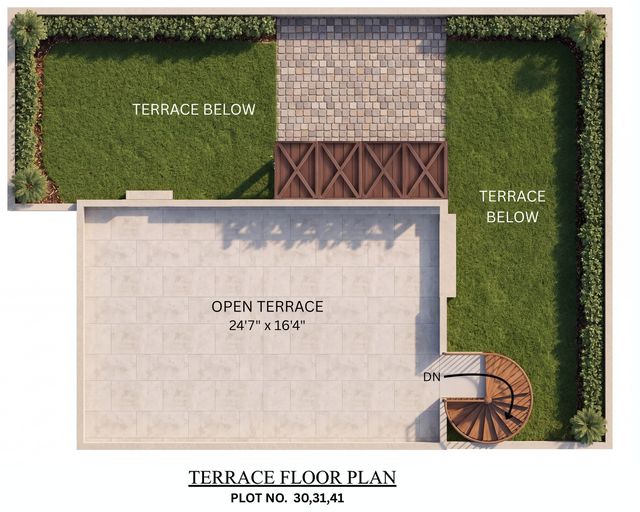 Terrace plan of the type L villa