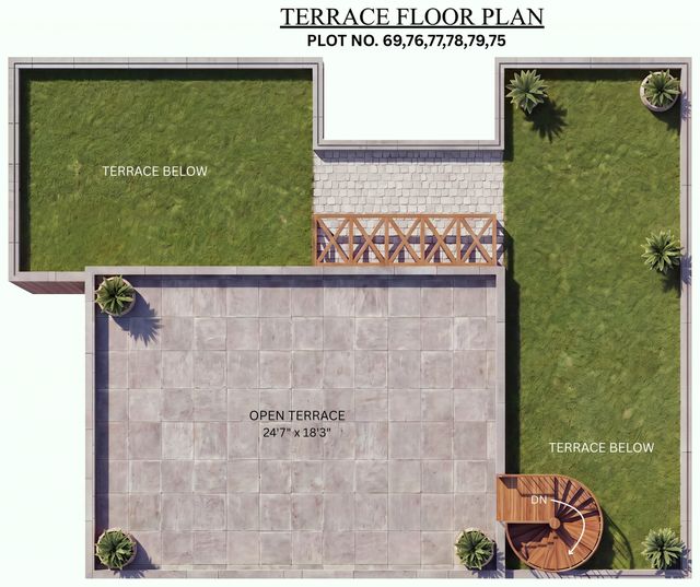 Terrace plan of the type P villa