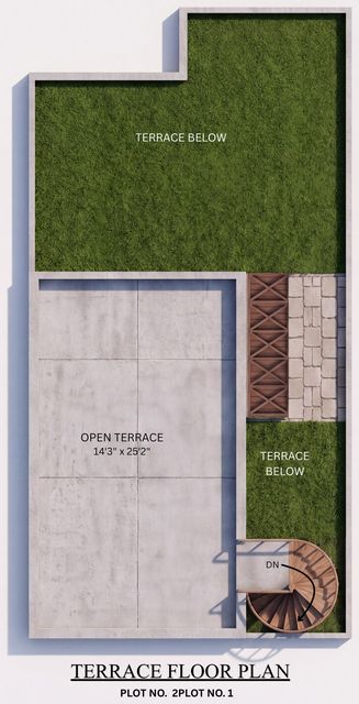 Terrace plan of the type E villa