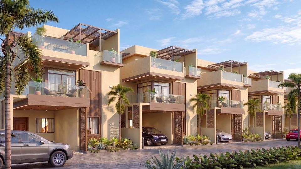 A street of north facing villas, architect’s view