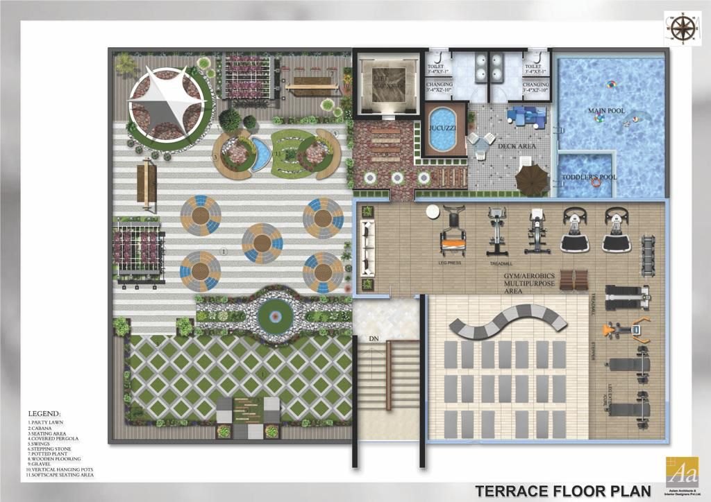 Terrace plan of SRKg Luxepolis