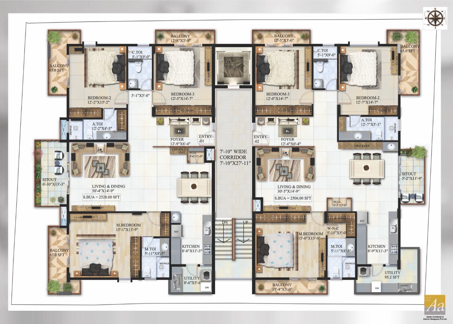 Typical floor plan of SRKg Luxepolis
